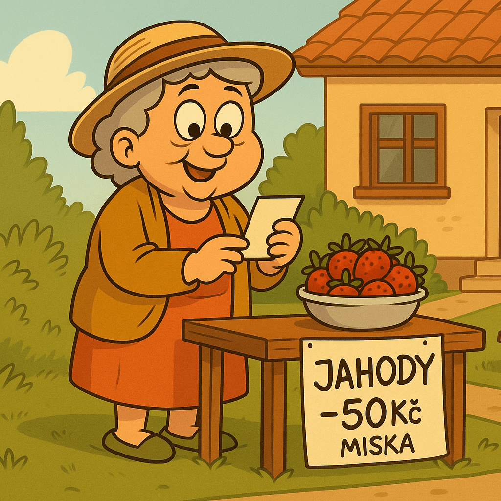 Stánek s&nbsp;jahodami